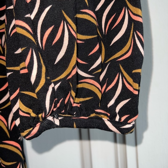 Boden Elodie Wrap Dress Long Sleeve Jersey Black Pink Gold Floret Print Size 10L - Picture 8 of 13